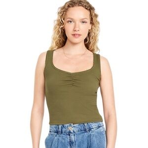 Old Navy Cinched Rib-Knit Crop Tank Top Size XL New Summer